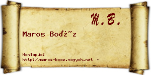 Maros Boáz névjegykártya
